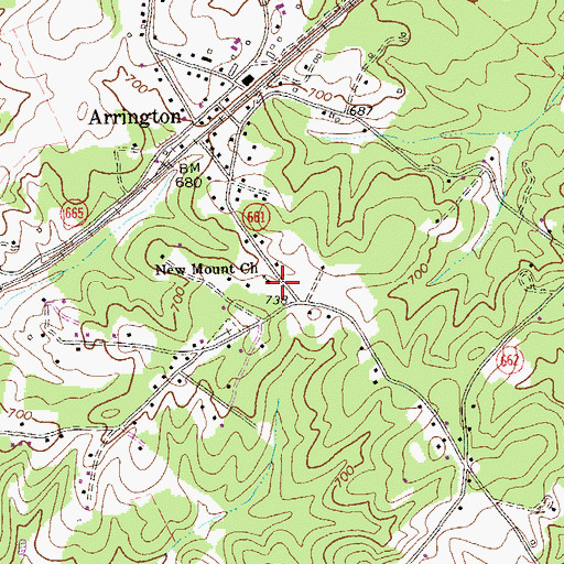 Topographic Map of New Mount Church, VA