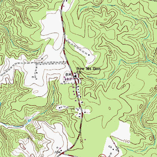 Topographic Map of New Mount Zion Church, VA