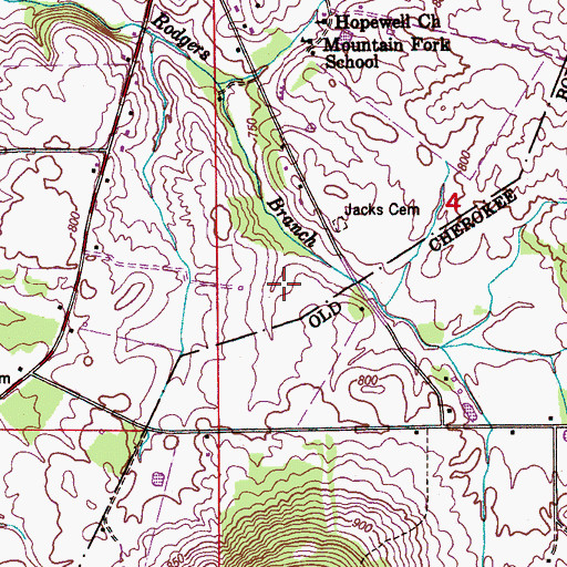 Topographic Map of New Market Middle School, AL
