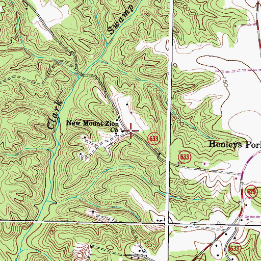 Topographic Map of New Mount Zion Church, VA