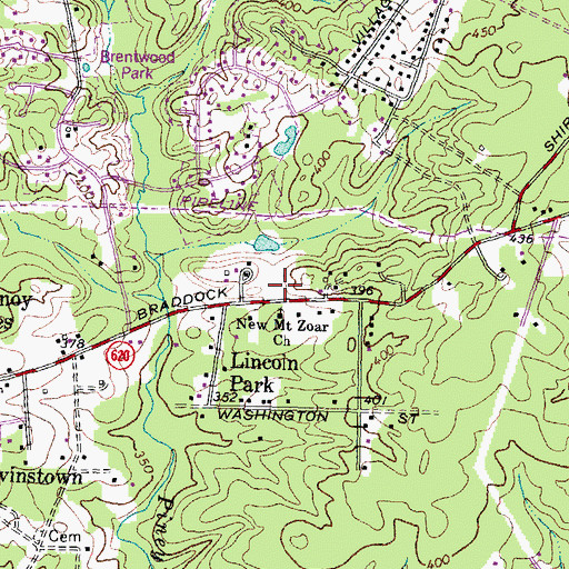 Topographic Map of New Mount Zoar Church, VA