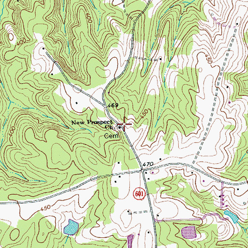 Topographic Map of New Prospect Church, VA