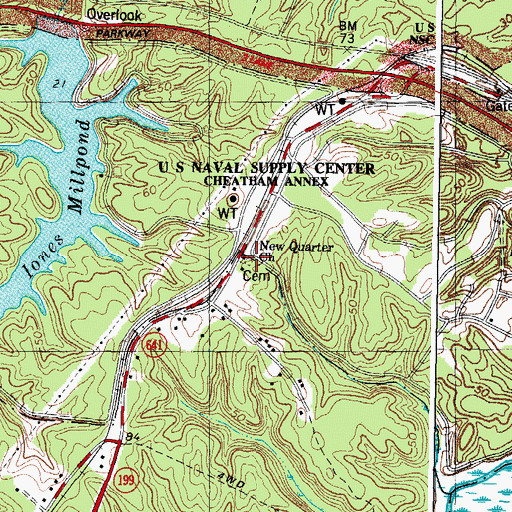 Topographic Map of New Quarter Church, VA
