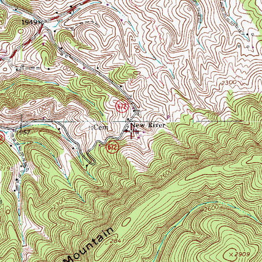 Topographic Map of New River Church, VA