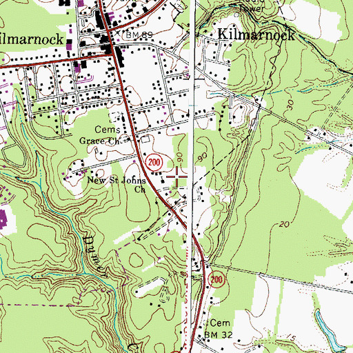 Topographic Map of New Saint Johns Church, VA