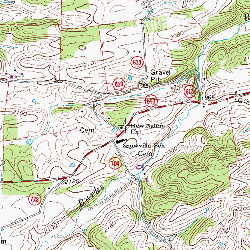 Topographic Map of New Salem Church, VA
