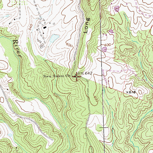 Topographic Map of New Salem Church, VA