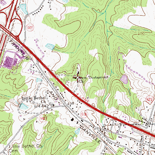 Topographic Map of New Testament Church, VA