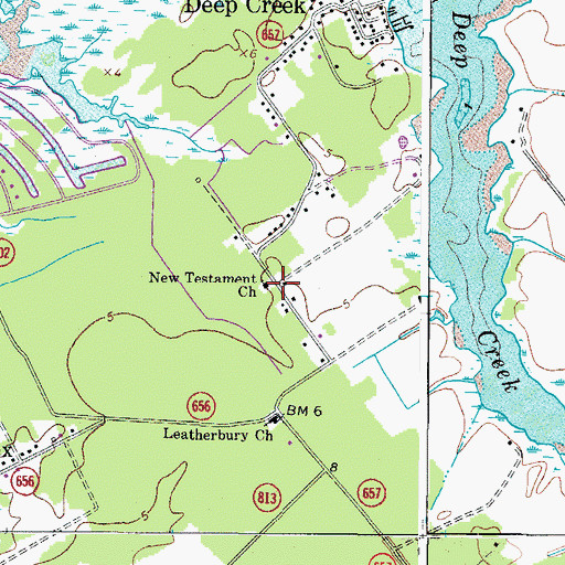 Topographic Map of New Testament Church, VA