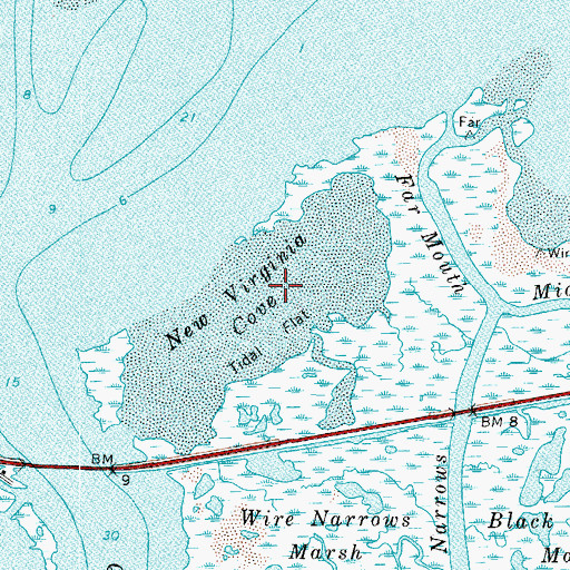 Topographic Map of New Virginia Cove, VA