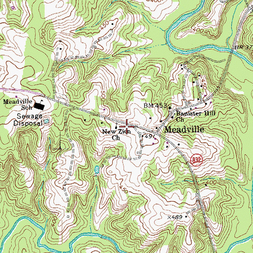 Topographic Map of New Zion Church, VA