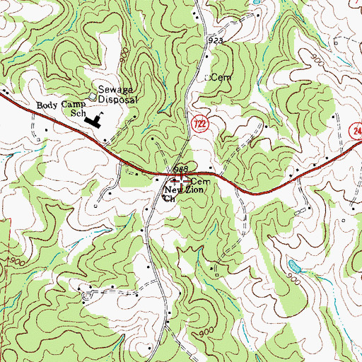 Topographic Map of New Zion Church, VA