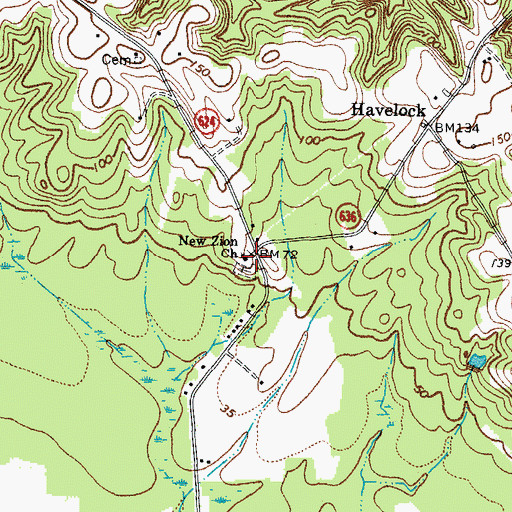 Topographic Map of New Zion Church, VA