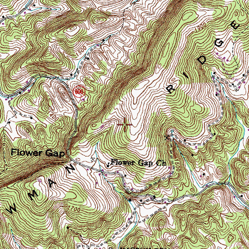 Topographic Map of Newman Ridge, VA