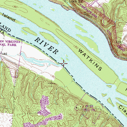 Topographic Map of Nichols Run, VA