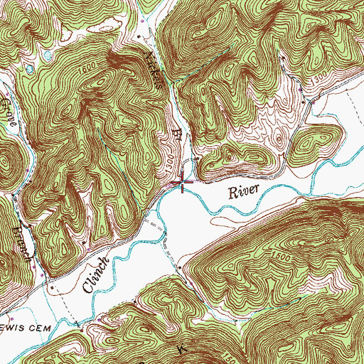 Topographic Map of Nickels Branch, VA