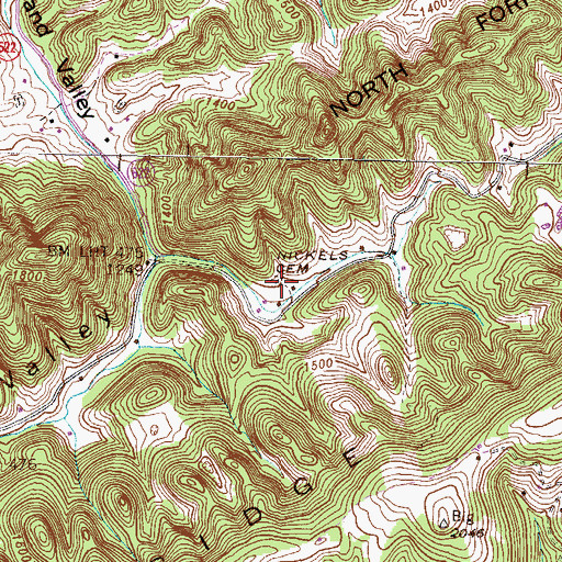 Topographic Map of Nickels Cemetery, VA