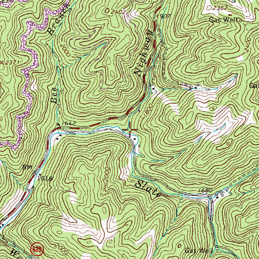 Topographic Map of Nighway Branch, VA
