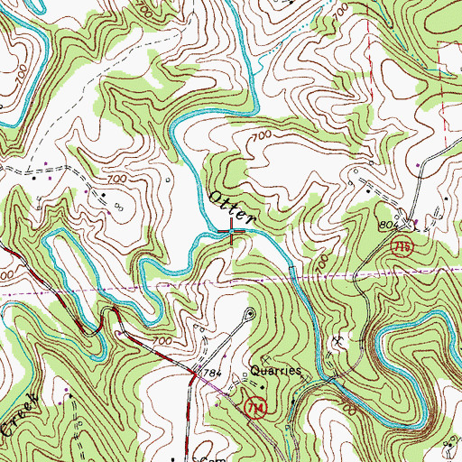 Topographic Map of Nininger Creek, VA