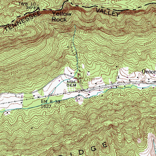 Topographic Map of Noe Cemetery, VA