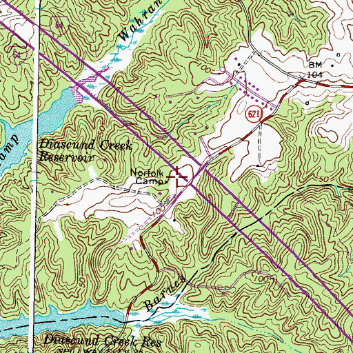 Topographic Map of Norfolk Camp, VA