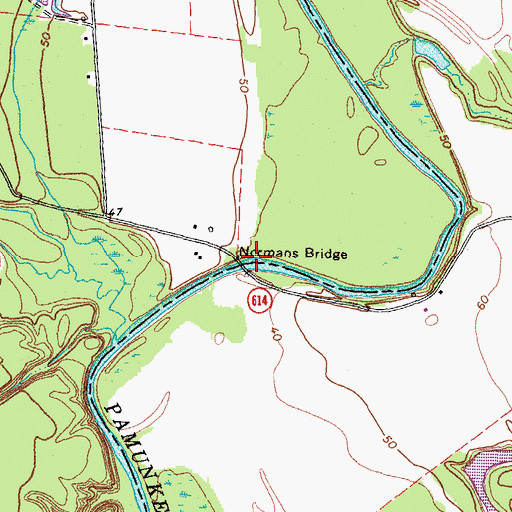 Topographic Map of Normans Bridge, VA