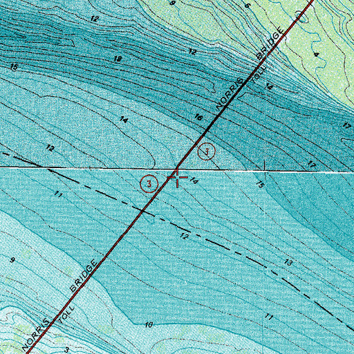 Topographic Map of Norris Bridge, VA