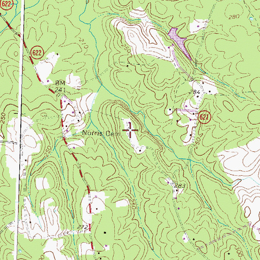 Topographic Map of Norris Cemetery, VA