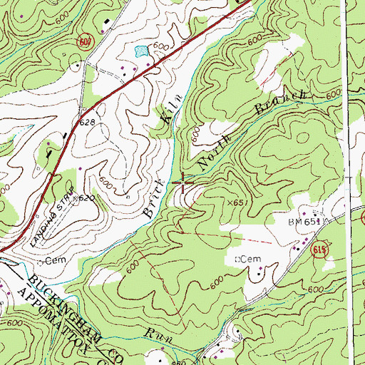 Topographic Map of North Branch Brick Kiln Branch, VA