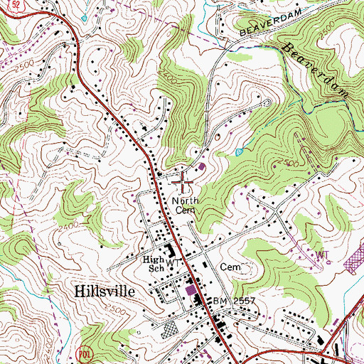 Topographic Map of North Cemetery, VA