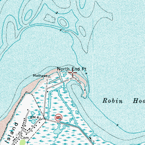 Topographic Map of North End Point, VA