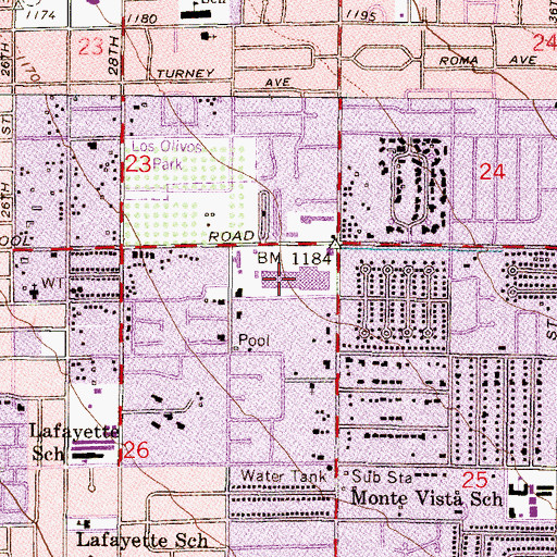 Topographic Map of Manhasset Mart Shopping Center, AZ