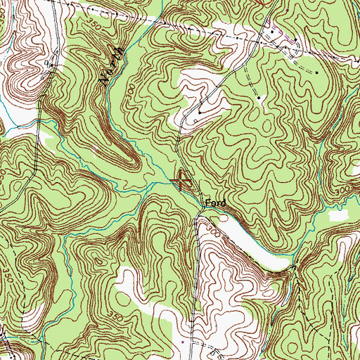 Topographic Map of North Fork Cunningham Creek, VA