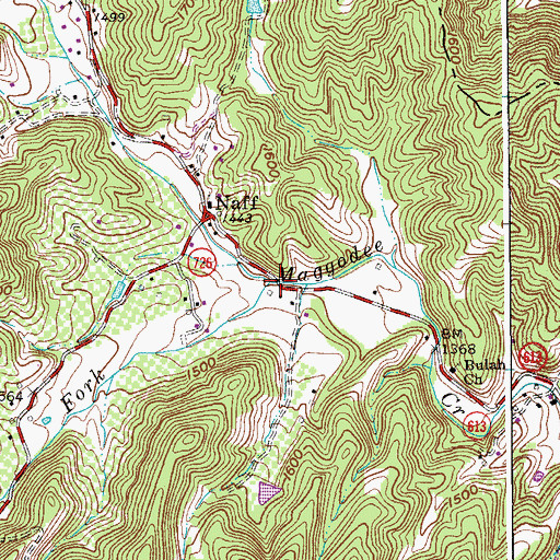 Topographic Map of North Fork Maggodee Creek, VA