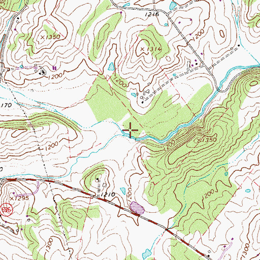 Topographic Map of North Fork Naked Creek, VA