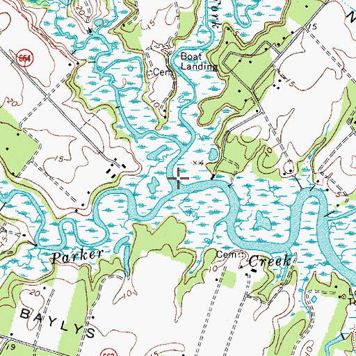 Topographic Map of North Fork Parker Creek, VA