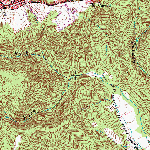 Topographic Map of North Fork Stewarts Creek, VA