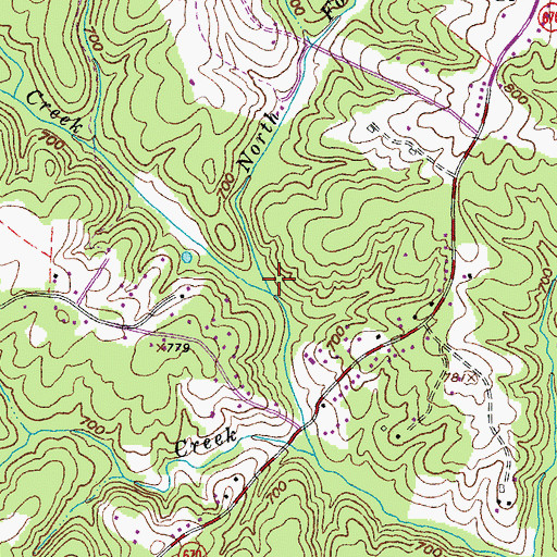Topographic Map of North Fork Stovall Creek, VA