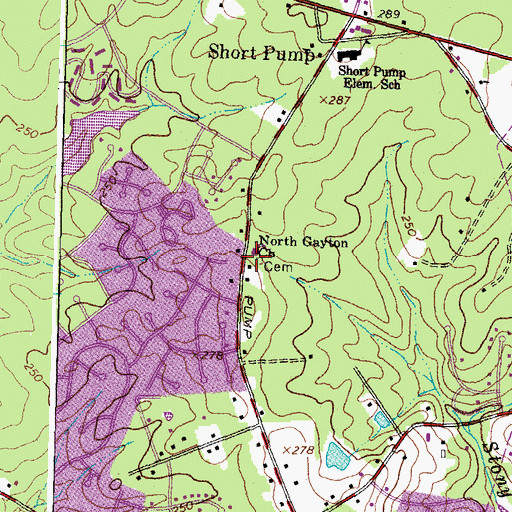 Topographic Map of North Gayton Church, VA