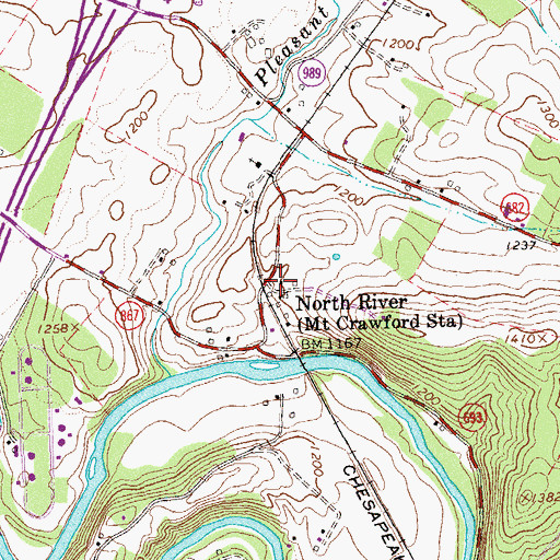 Topographic Map of North River, VA