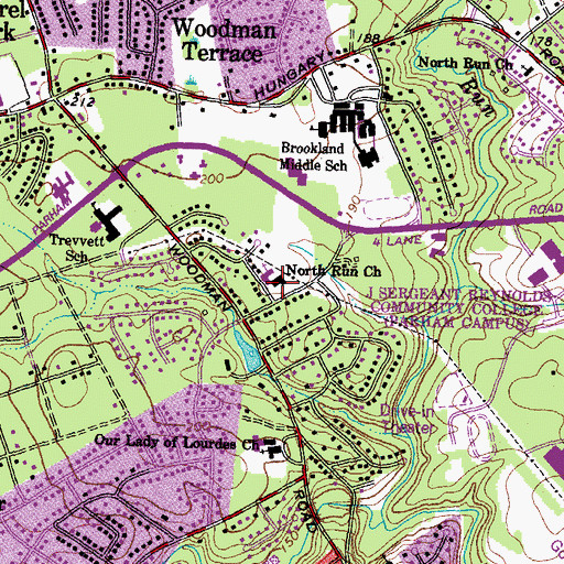 Topographic Map of North Run Church, VA