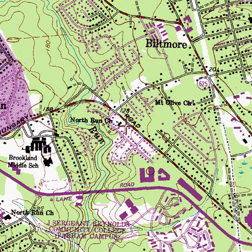 Topographic Map of North Run Church, VA