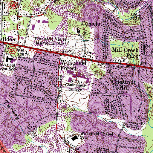 Topographic Map of Northern Virginia Community College - Annandale Campus, VA