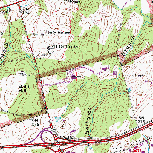 Topographic Map of Northern Virginia Community College Manassas Campus, VA