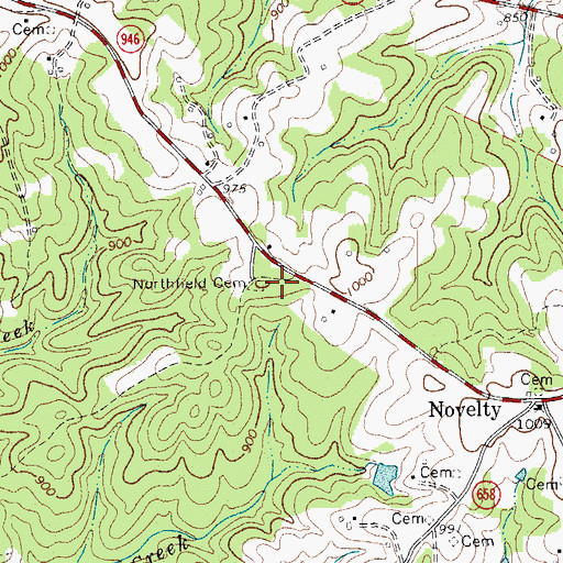Topographic Map of Northfield Cemetery, VA