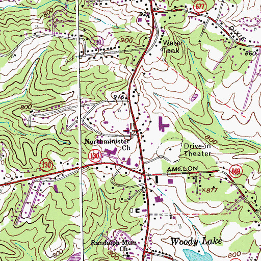 Topographic Map of Northminister Church, VA