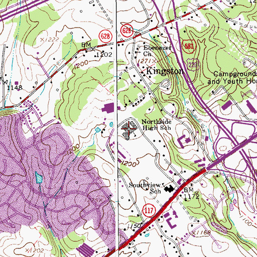 Topographic Map of Northside High School, VA