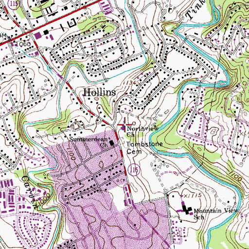 Topographic Map of Northview Church, VA