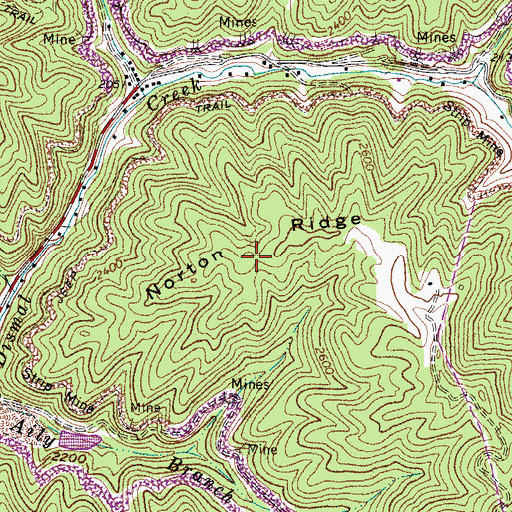 Topographic Map of Norton Ridge, VA