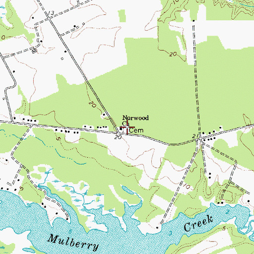 Topographic Map of Norwood Church, VA